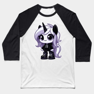 Goth Unicorn Cute Kawaii Pastel Goth For Emo Baseball T-Shirt